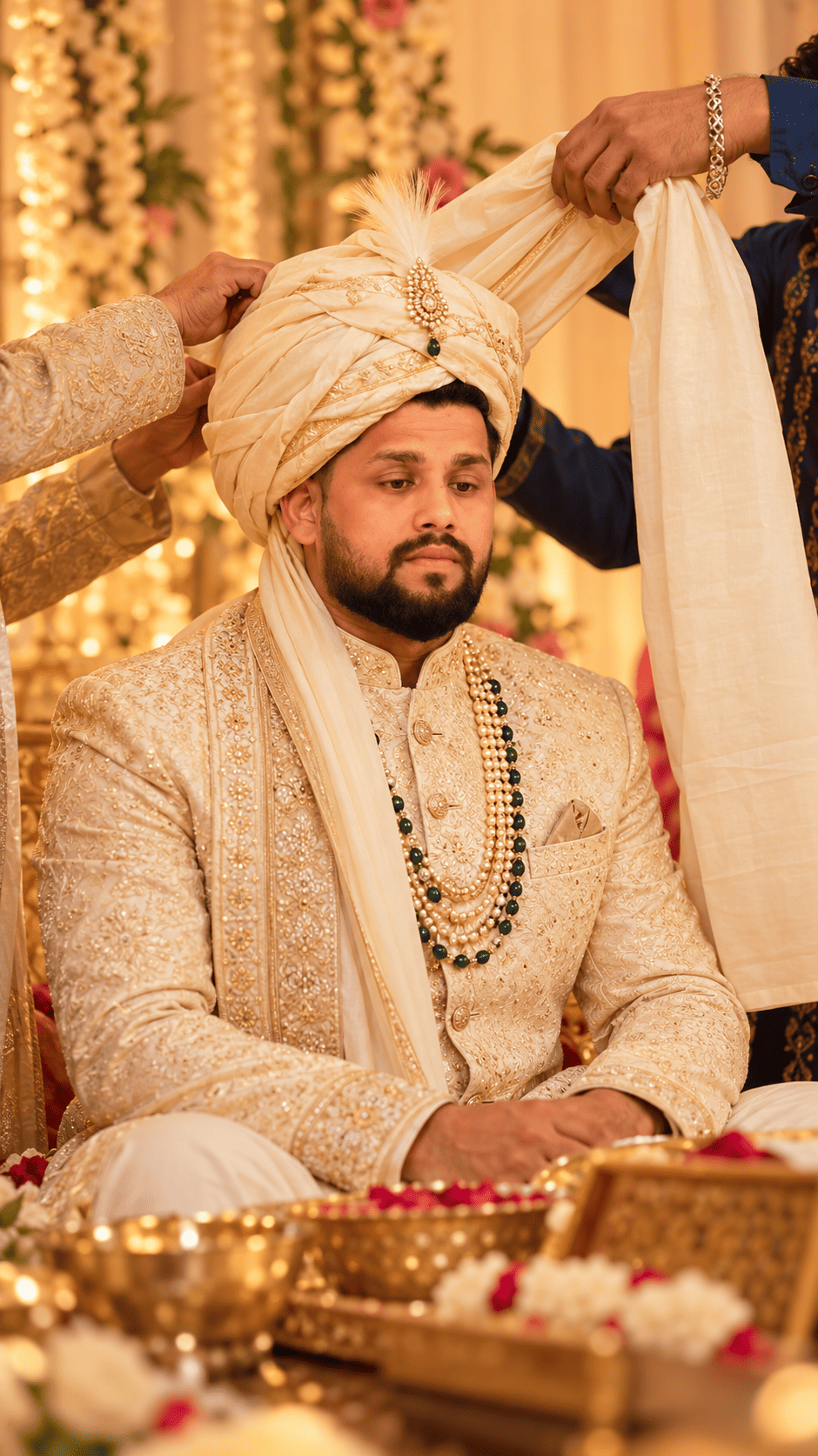 Sehra Bandi Ceremony at At the family home